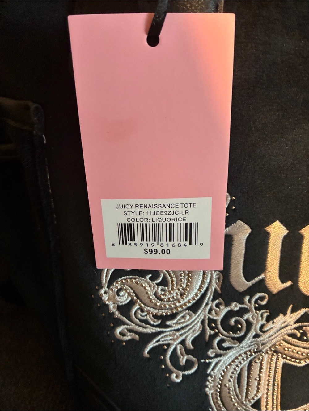 Juicy Couture Liquorice Juicy Renaissance Tote NWT - Picture 8 of 8